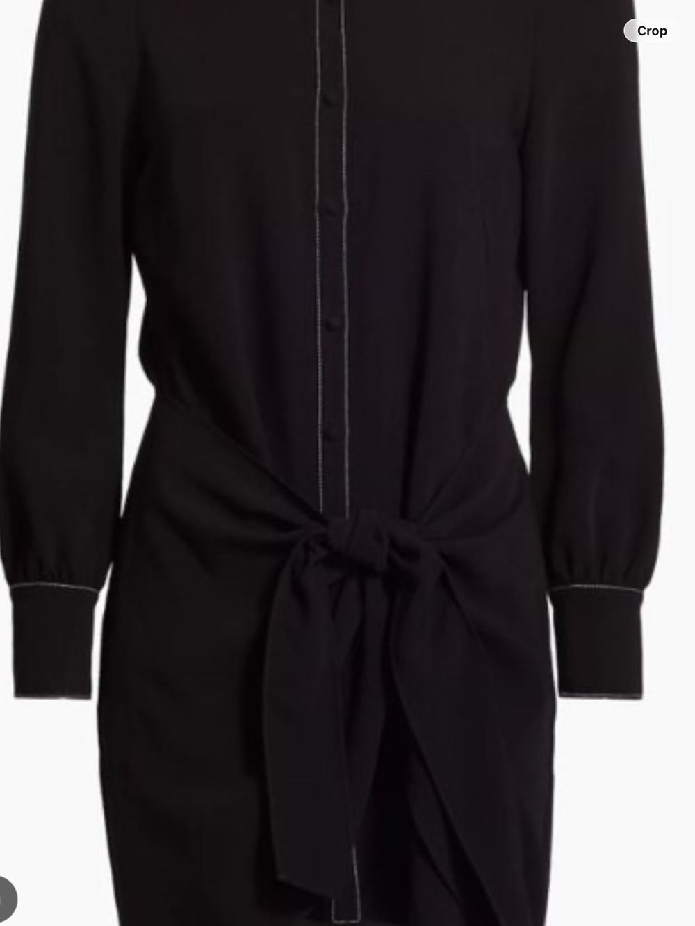 cinq a sept Black Button-Front Dress with Tie Waist